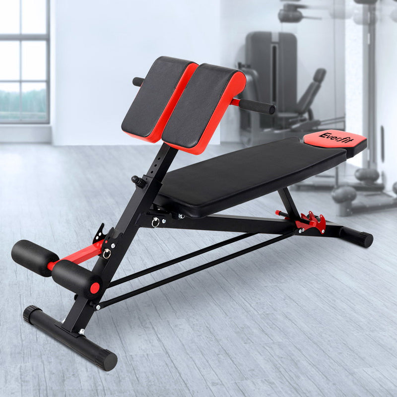 Everfit Adjustable Weight Bench Sit-up Fitness Flat Decline Home Gym Machine Steel Frame - Sale Now