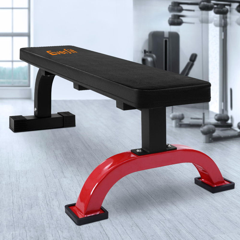 Everfit Fitness Flat Bench Weight Press Gym Home Strength Training Exercise - Sale Now