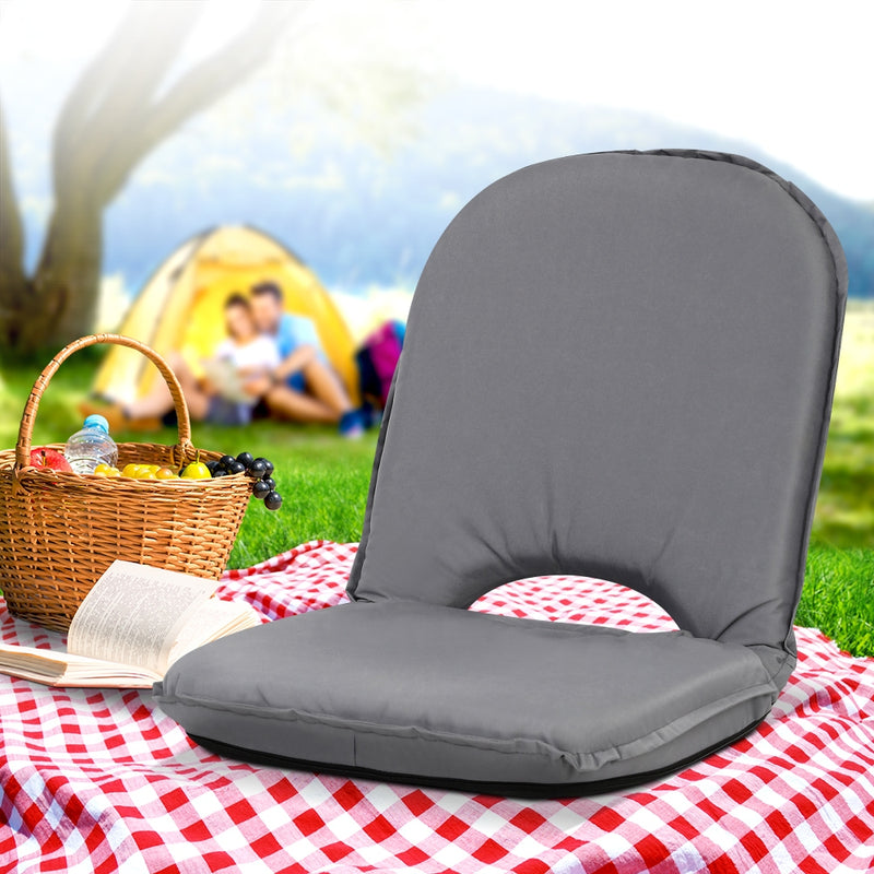 Artiss Floor Lounge Sofa Camping Portable Recliner Beach Chair Folding Outdoor Grey - Sale Now
