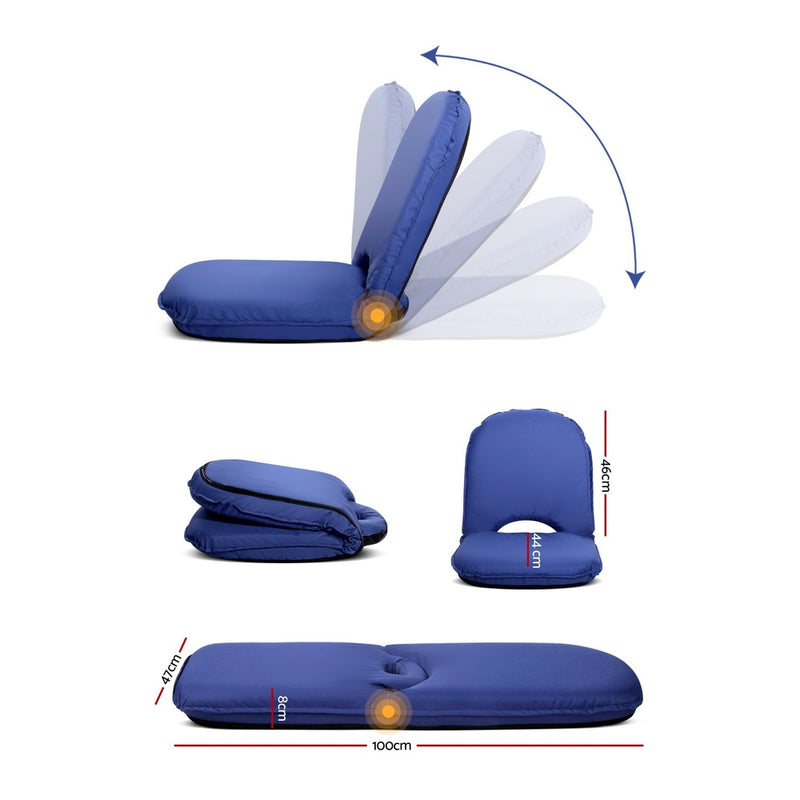 Artiss Foldable Beach Sun Picnic Seat - Navy - Sale Now