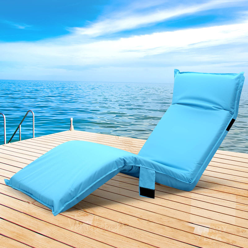 Artiss Adjustable Beach Sun Pool Lounger - Blue - Sale Now