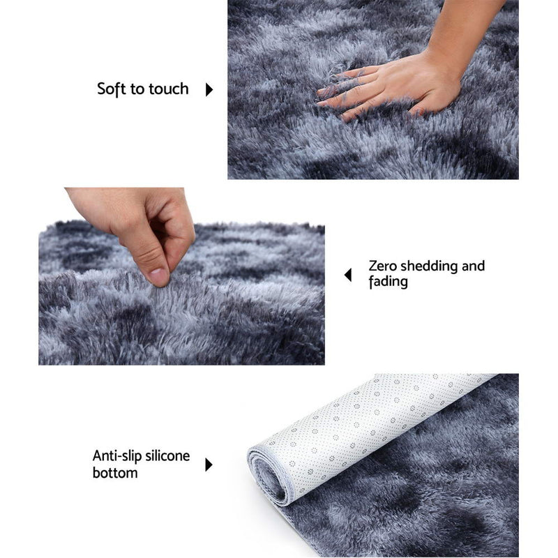 Artiss Gradient Floor Rugs 160 x 230 Shaggy Large Rug Carpet Soft Area Bedroom - Sale Now