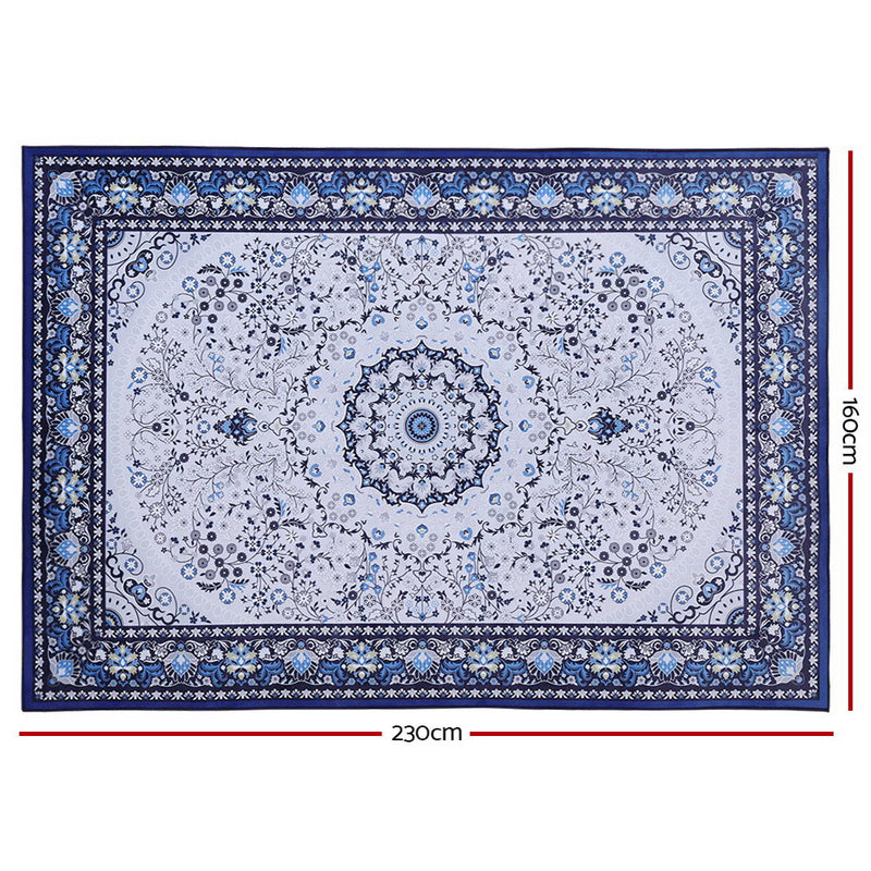 Artiss Short Pile Floor Rug 160x230cm Gaspar Blue - Sale Now