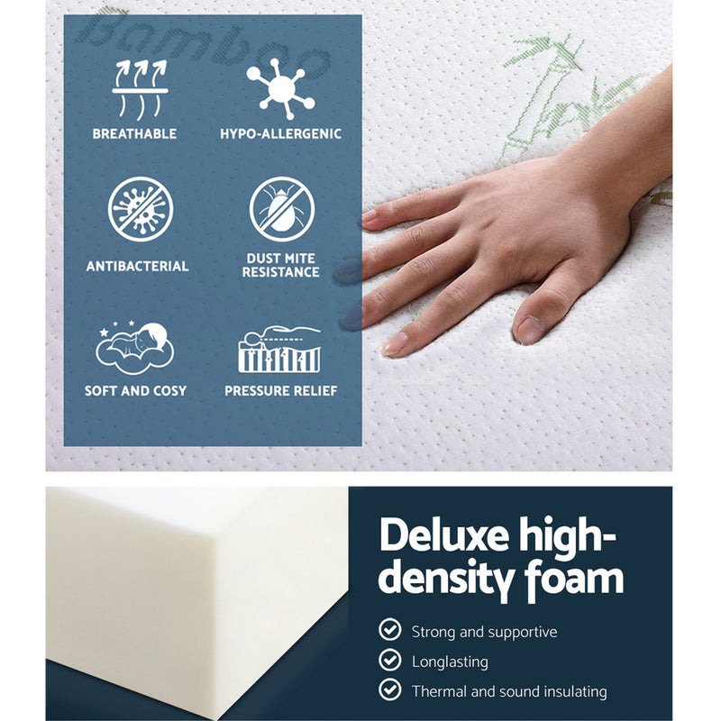 Giselle Bedding Portable Mattress Folding Foldable Foam Floor Bed Tri Fold 180cm - Sale Now