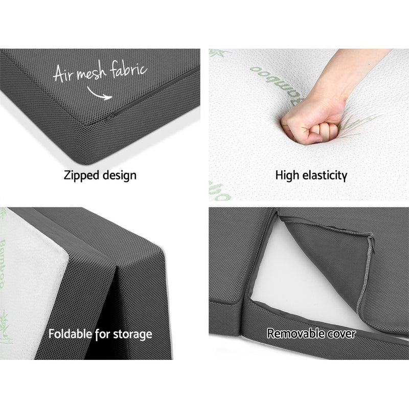 Giselle Bedding Folding Foam Portable Mattress Bamboo Fabric - Sale Now