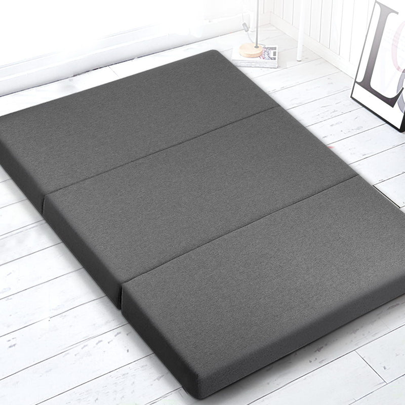 Giselle Bedding Double Size Folding Foam Mattress Portable Bed Mat Dark Grey - Sale Now