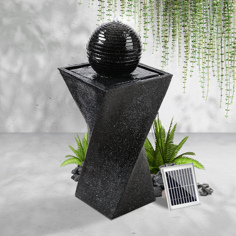 Gardeon Solar Powered Water Fountain Twist Design with Lights - Sale Now