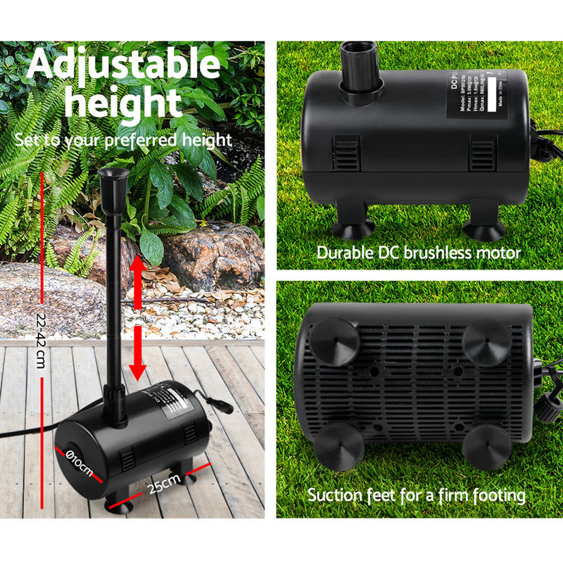 Gardeon 1400L/H Submersible Fountain Pump with Solar Panel - Sale Now