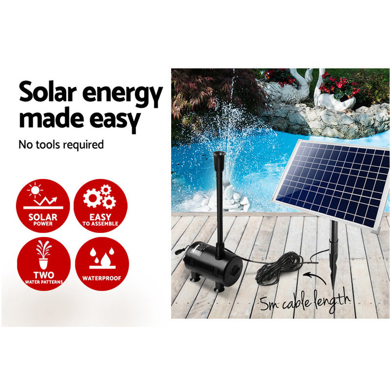 Gardeon 1400L/H Submersible Fountain Pump with Solar Panel - Sale Now
