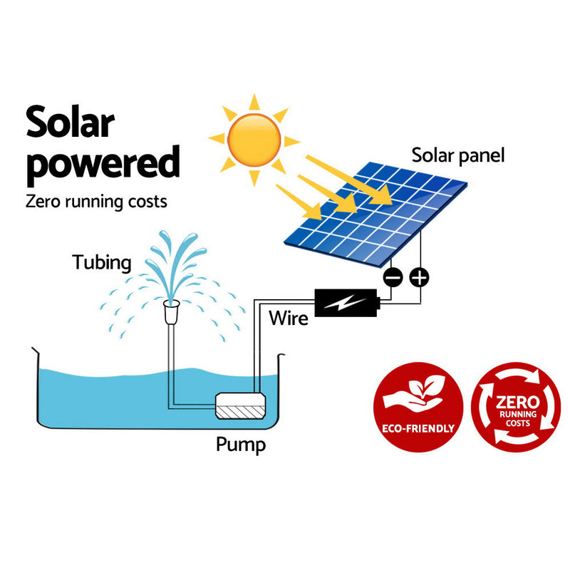 Gardeon 330L/H Submersible Fountain Pump with Solar Panel - Sale Now