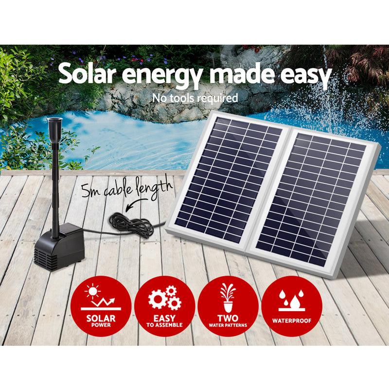 Gardeon 110W Solar Powered Water Pond Pump Outdoor Submersible Fountains - Sale Now