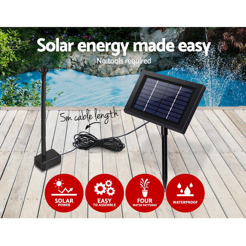 Gardeon 8W Solar Powered Water Pond Pump Outdoor Submersible Fountains - Sale Now