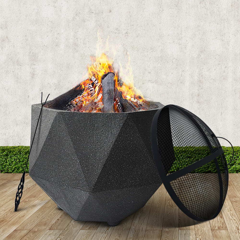 Grillz Outdoor Portable Fire Pit Bowl Wood Burning Patio Oven Heater Fireplace - Sale Now