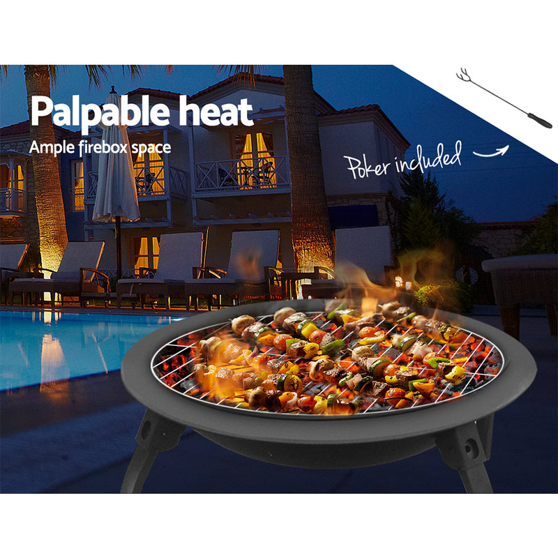 Grillz 30 Inch Portable Foldable Outdoor Fire Pit Fireplace - Sale Now
