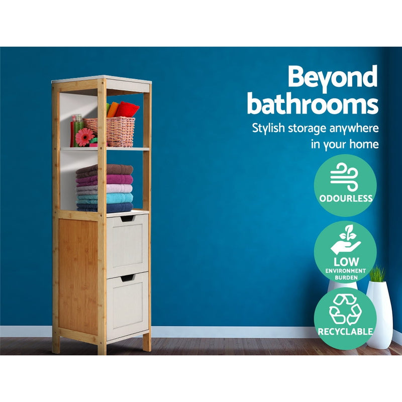 Artiss Bathroom Cabinet Tallboy Furniture Toilet Storage Laundry Cupboard 115cm - Sale Now