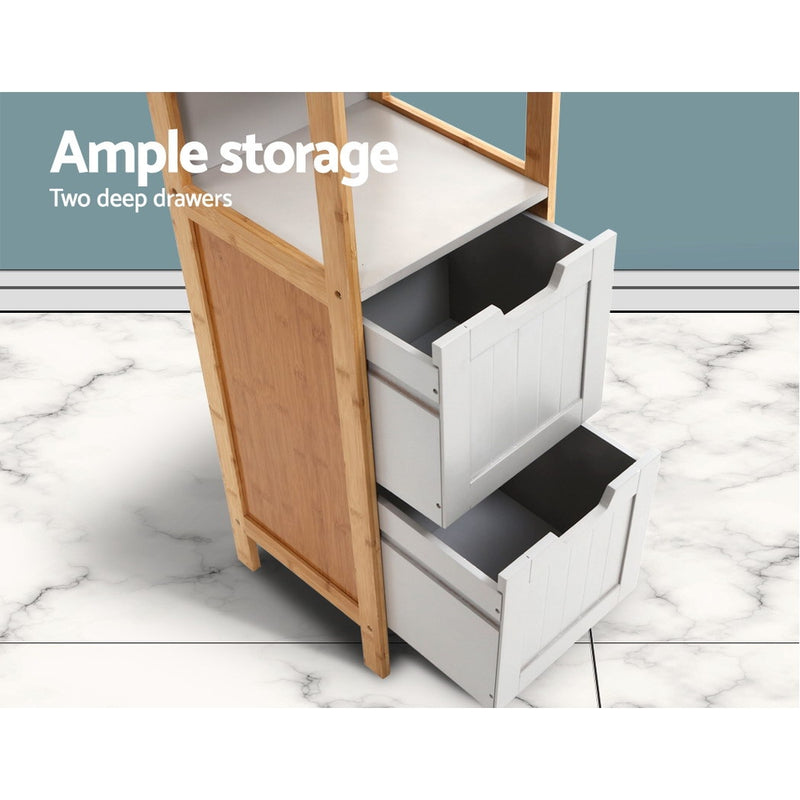 Artiss Bathroom Cabinet Tallboy Furniture Toilet Storage Laundry Cupboard 115cm - Sale Now