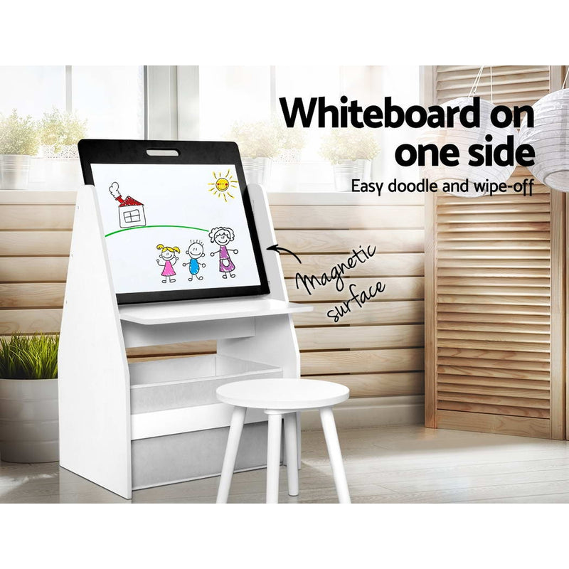 Keezi Kids Bookshelfs Child Bookcases Kids Easel Whiteboard Magazine Rack Desk - Sale Now