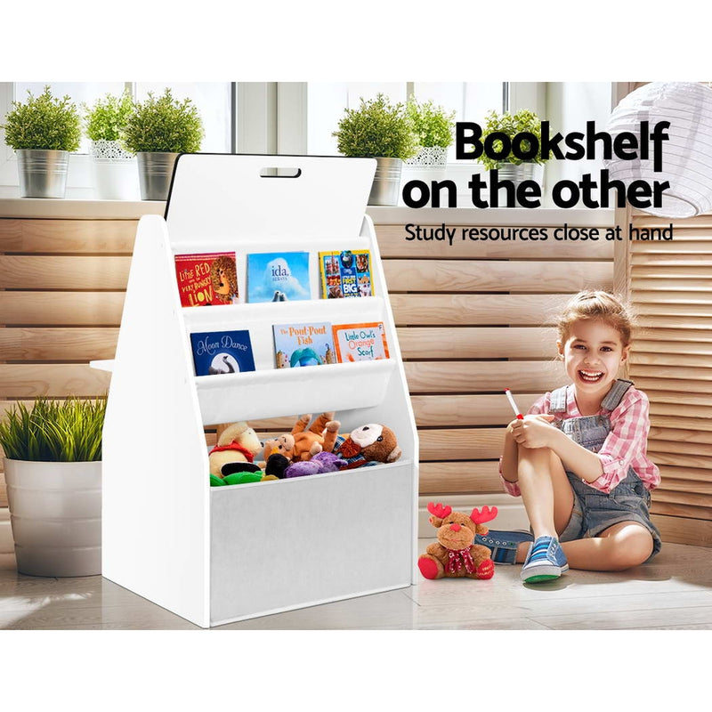 Keezi Kids Bookshelfs Child Bookcases Kids Easel Whiteboard Magazine Rack Desk - Sale Now