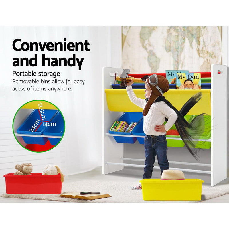 Keezi Kids Bookcase Childrens Bookshelf Toy Storage Organizer 3Tier Display Rack - Sale Now