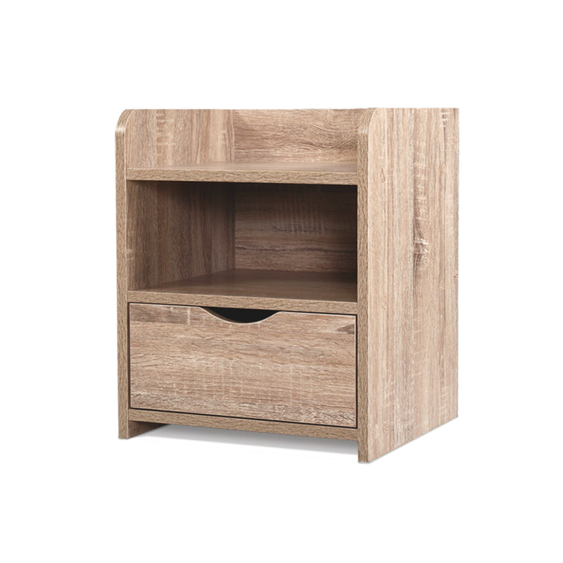 Artiss Bedside Tables Storage Drawer Side Table Bedroom Furniture Nightstand Shelf Unit Oak - Sale Now