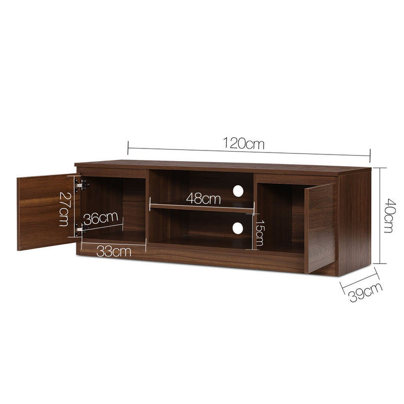 Artiss TV Cabinet Entertainment Unit Stand Side Storage Lowline Cupboard Walnut - Sale Now