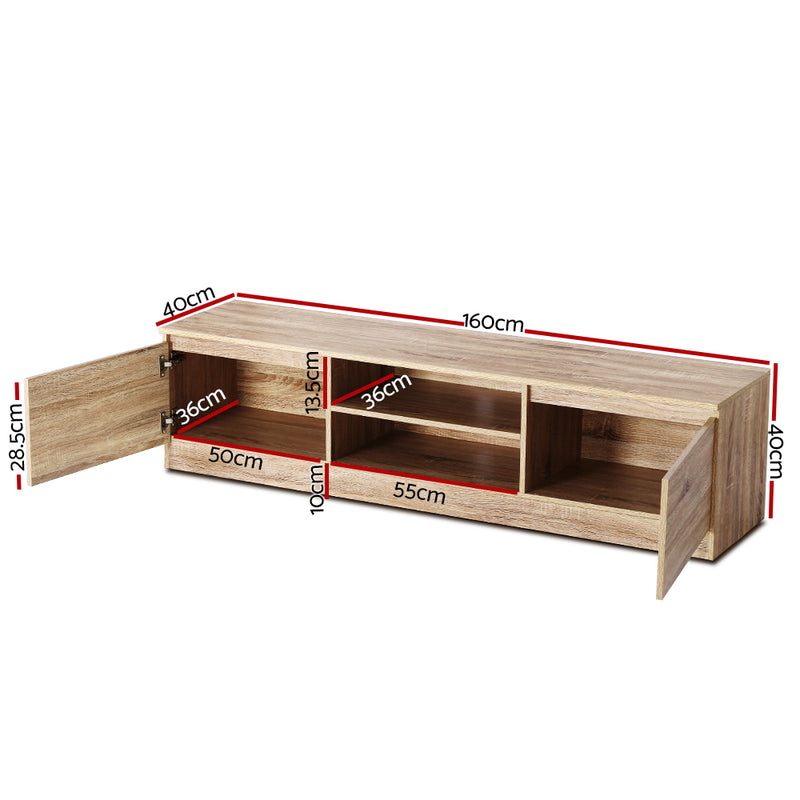 Artiss 160CM TV Stand Entertainment Unit Lowline Storage Cabinet Wooden - Sale Now