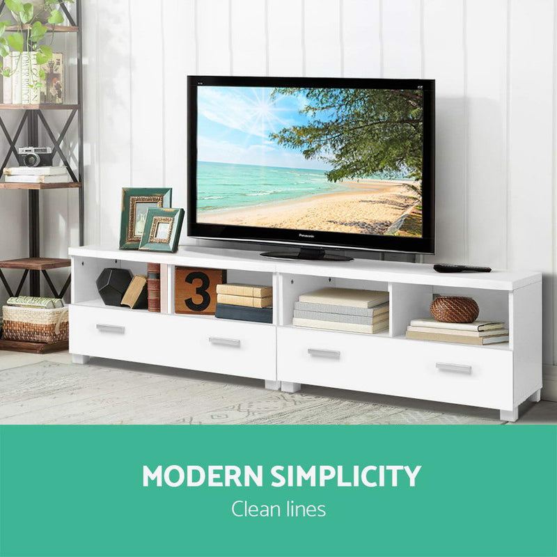 Artiss TV Stand Entertainment Unit with Drawers - White - Sale Now