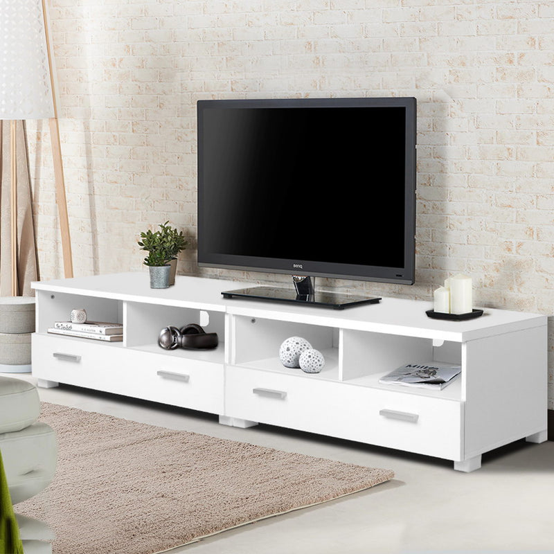 Artiss TV Stand Entertainment Unit with Drawers - White - Sale Now