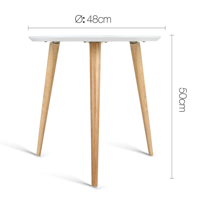 Artiss Round Side Table - White - Sale Now