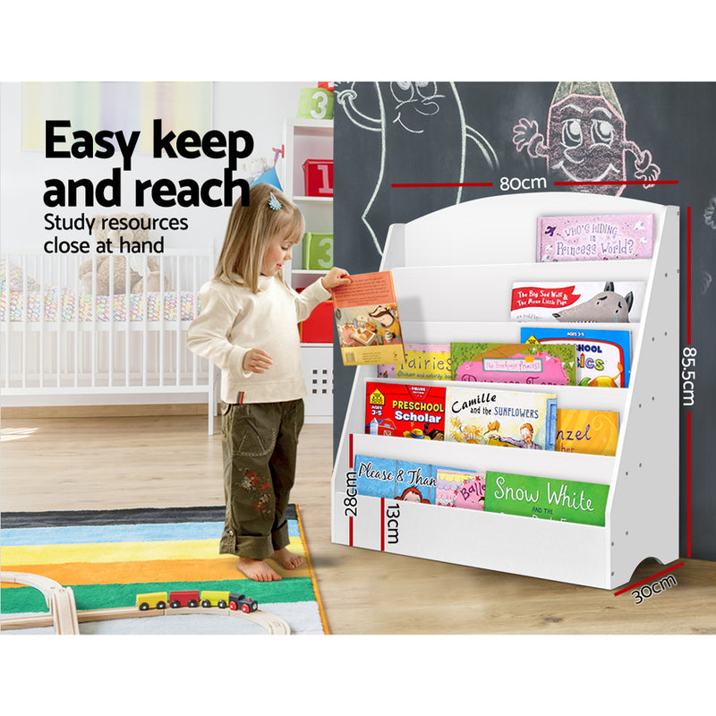 Keezi 5 Tiers Kids Bookshelf Magazine Rack Shelf Organiser Bookcase Display - Sale Now