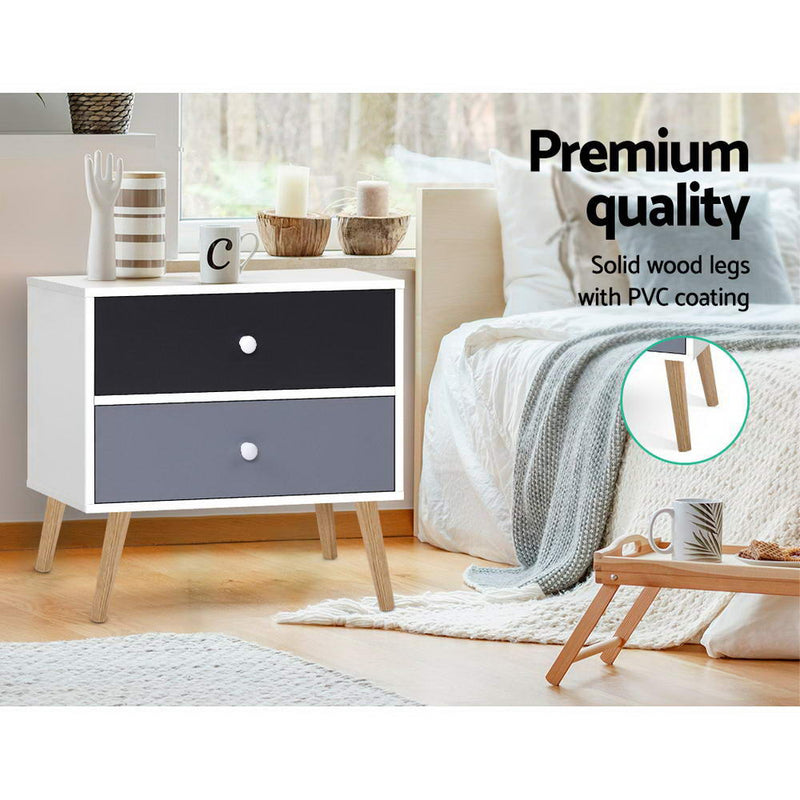 Artiss Bedside Tables Drawers Side Table Nightstand Lamp Side Storage Cabinet - Sale Now