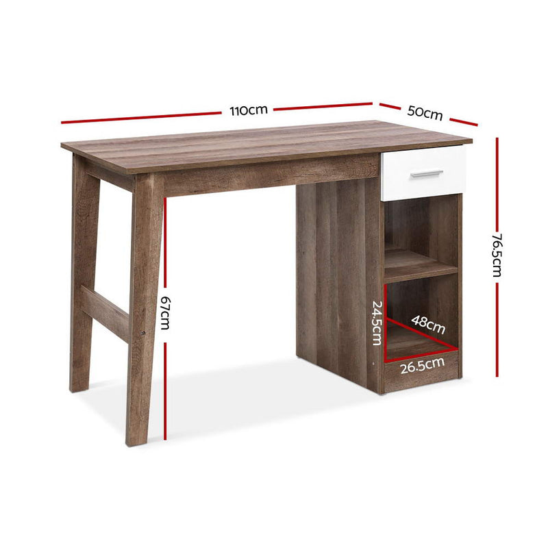 Artiss Scandinavian Office Computer Desk Student Study Table Workstation Shelf - Sale Now