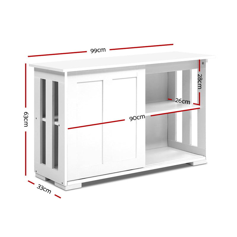 Artiss Buffet Sideboard Cabinet White Doors Storage Shelf Cupboard Hallway Table White - Sale Now