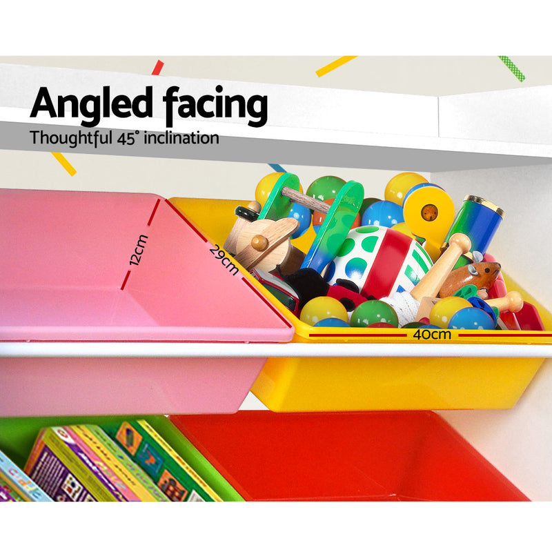 Keezi 8 Bins Kids Toy Box Storage Organiser Display Bookshelf Drawer Cabinet - Sale Now
