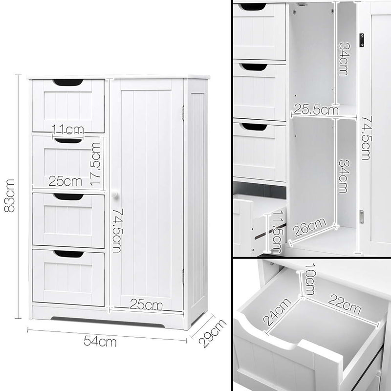 Artiss Bathroom Tallboy Storage Cabinet - White - Sale Now