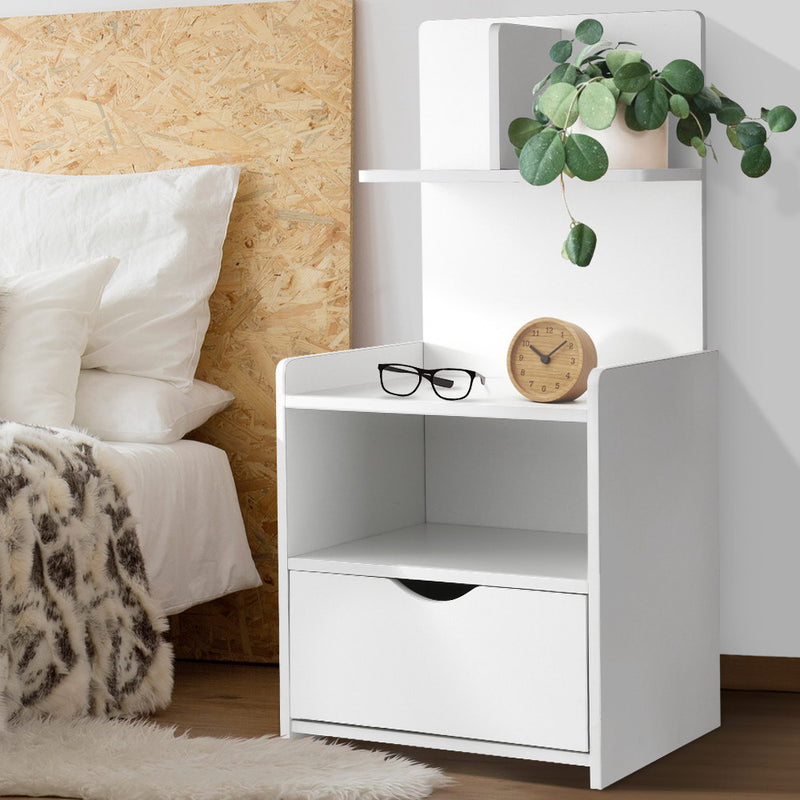 Artiss Bedside Table Cabinet Shelf Display Drawer Side Nightstand Unit Storage - Sale Now