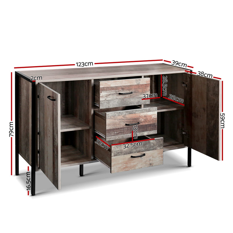 Artiss Buffet Sideboard Storage Cabinet Industrial Rustic Wooden - Sale Now