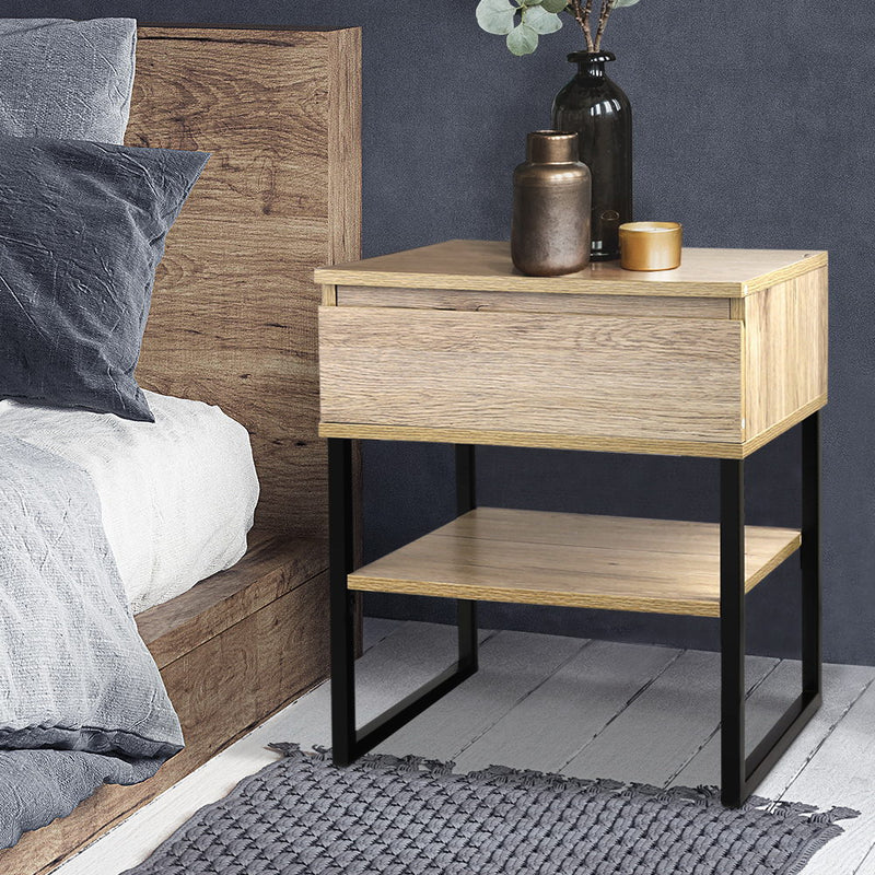 Artiss Chest Style Metal Bedside Table - Sale Now