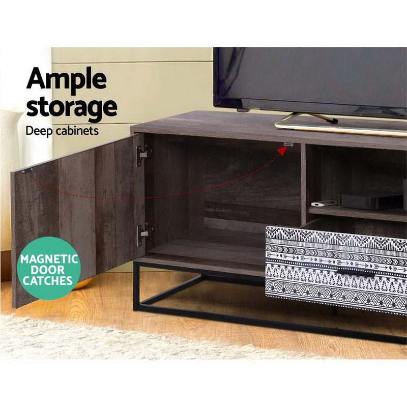 Artiss TV Cabinet Entertainment Unit Stand Storage Wooden Industrial Rustic 180cm - Sale Now