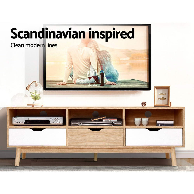Artiss TV Cabinet Entertainment Unit Stand Wooden Storage 140cm Scandinavian - Sale Now