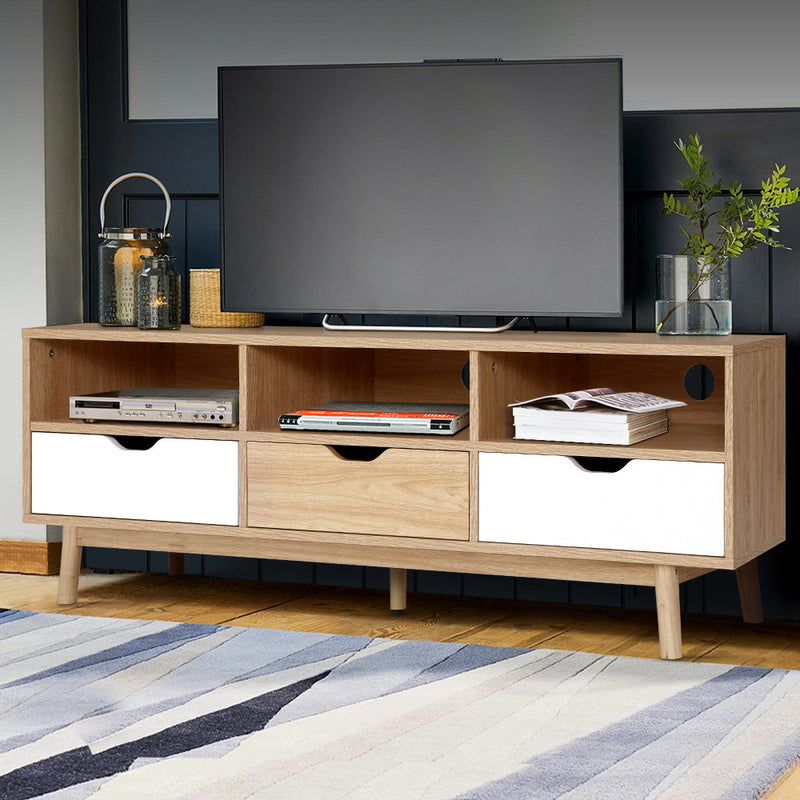 Artiss TV Cabinet Entertainment Unit Stand Wooden Storage 140cm Scandinavian - Sale Now