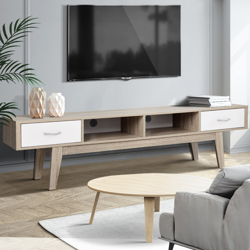 Artiss TV Cabinet Entertainment Unit Stand Storage Drawer Scandinavian 180cm Oak - Sale Now