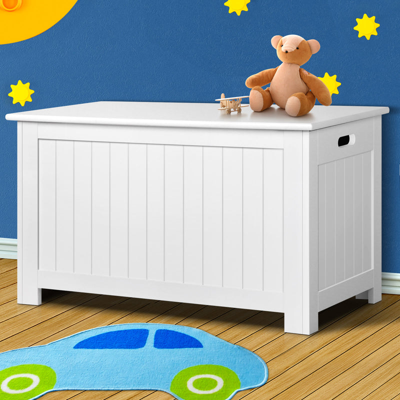 Keezi Kids Toy Box Storage Chest Cabinet Children Organiser White Container - Sale Now