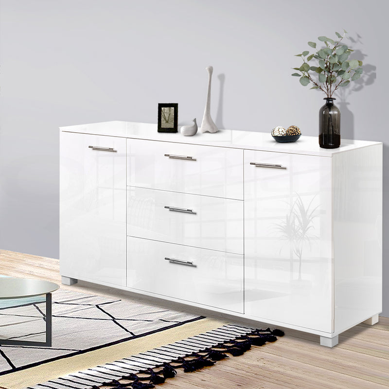 Artiss High Gloss Sideboard Storage Cabinet Cupboard - White - Sale Now