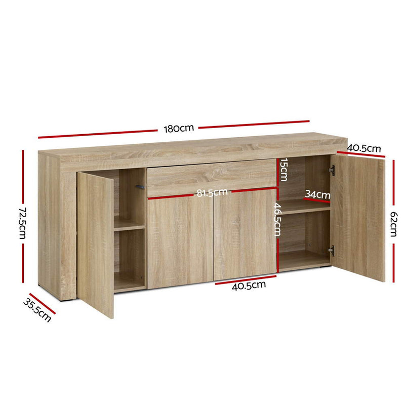 Artiss Buffet Sideboard Cabinet Storage 4 Doors Cupboard Hall Wood Hallway Table - Sale Now
