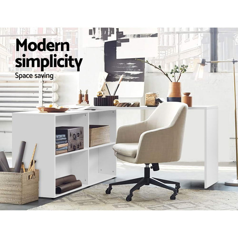 Artiss Office Computer Desk Corner Study Table Workstation Bookcase Storage - Sale Now
