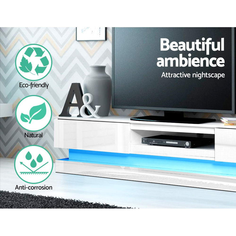Artiss TV Cabinet Entertainment Unit Stand Storage RGB LED 180cm Display Shlef - Sale Now