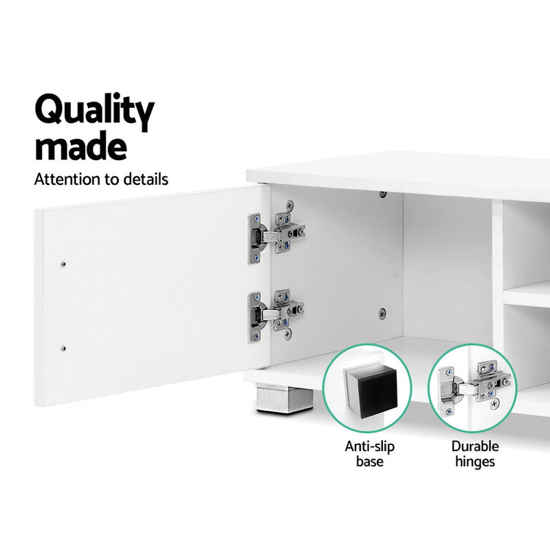 Artiss 120cm TV Stand Entertainment Unit Storage Cabinet Drawers Shelf White - Sale Now
