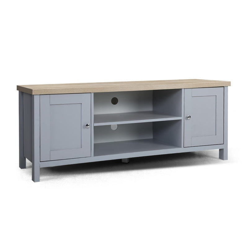 Artiss TV Cabinet Entertainment Unit Stand French Provincial Storage Shelf Wooden 130cm Grey - Sale Now