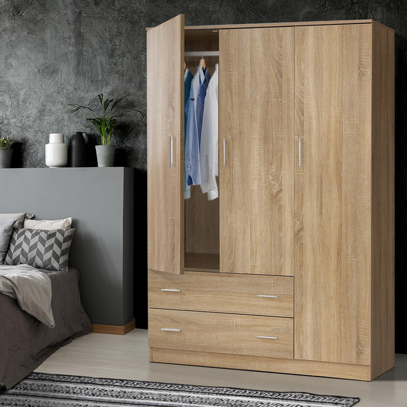 Artiss Wardrobe Bedroom Clothes Closet 3 Doors Storage Cabinet Organiser Armoire - Sale Now